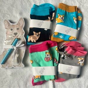 Colorful Corgi Socks Set